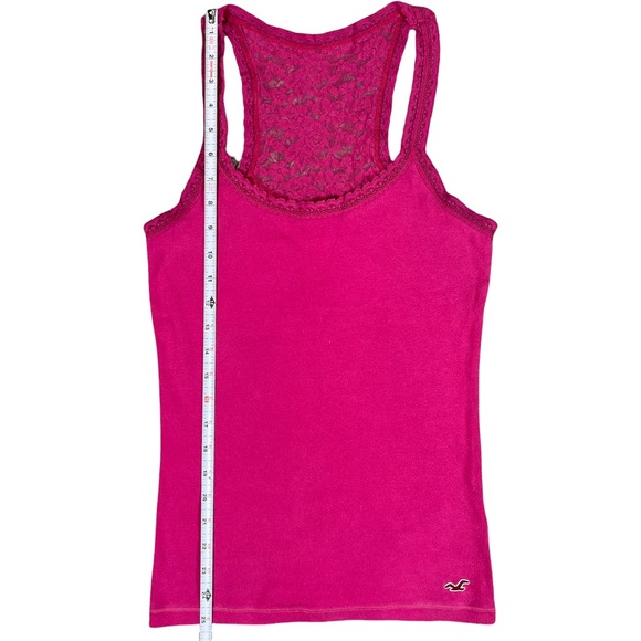 4/$32 Hollister large hot pink tank w/ lace Mossimo large black spaghetti strap - Picture 9 of 16